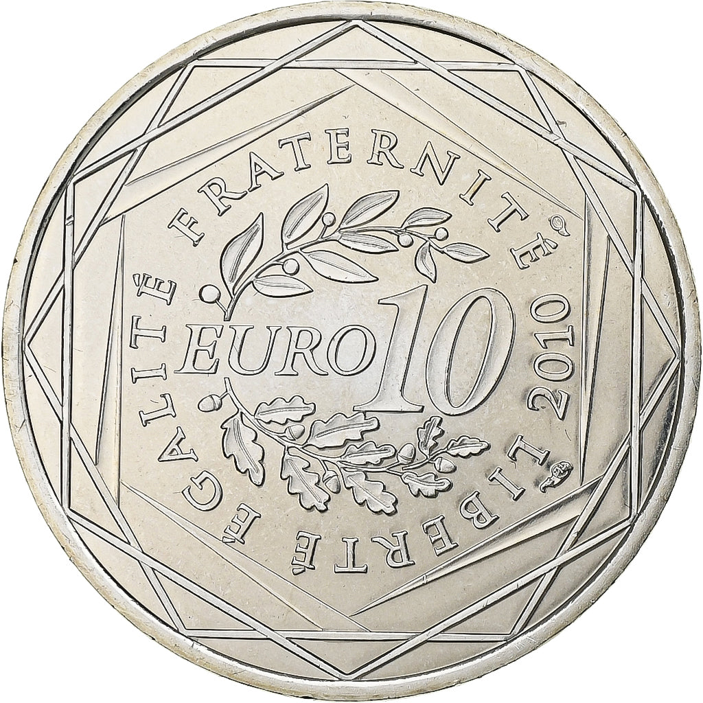 Francja, 10 Euro, Euros des régions, Auvergne, 2010, Paris, Srebro, MS(65-70)