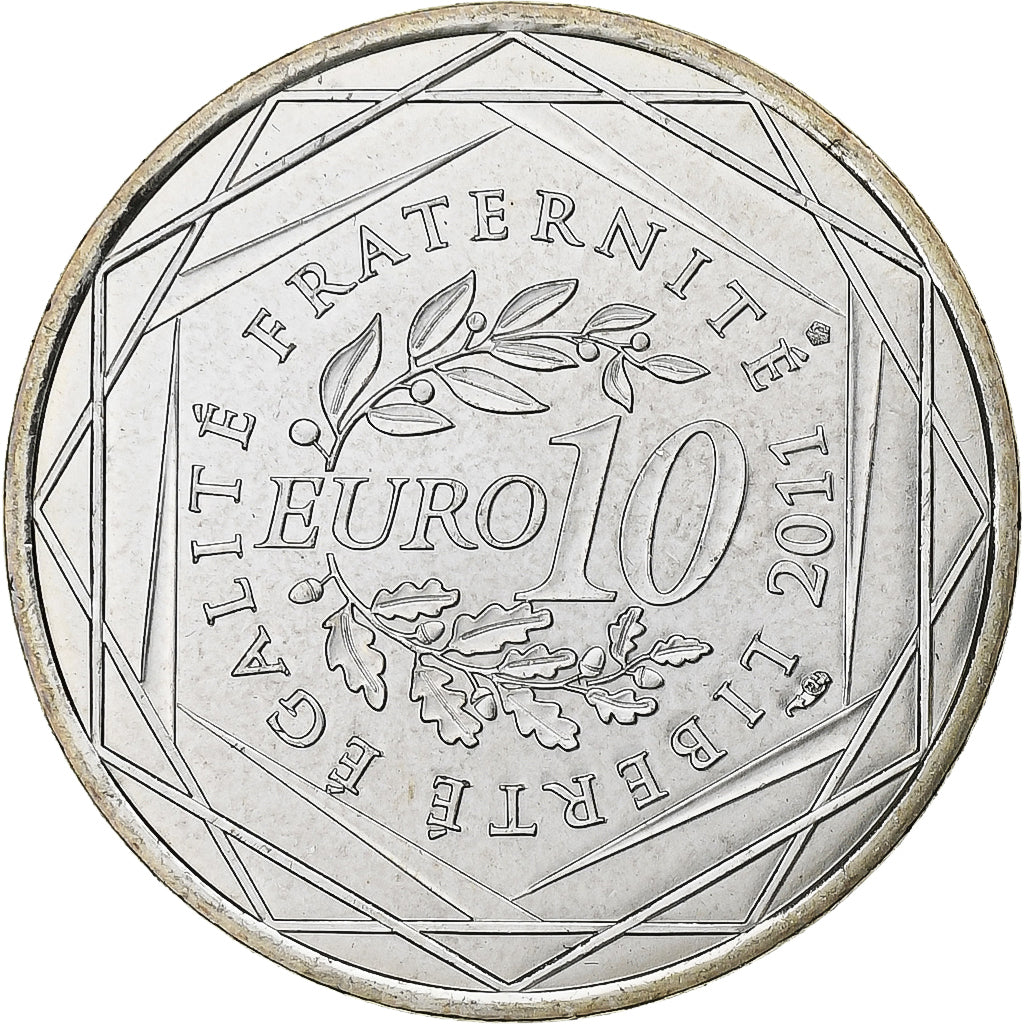 Francja, 10 Euro, Euros des régions, Poitou-Charente, 2011, Paris, Srebro