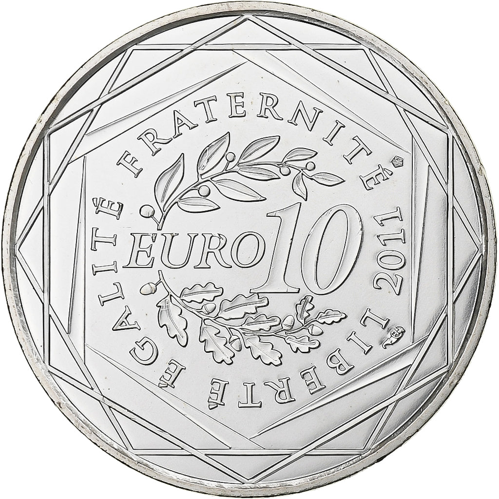 France, 10 Euro, Euros des régions, Auvergne, 2011, Paris, Silver, MS(65-70)