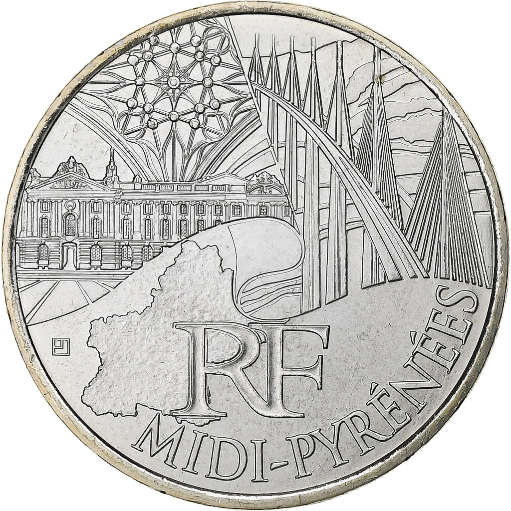 France, 10 Euro, Euros des régions, Midi-Pyrénées, 2011, Paris, Silver