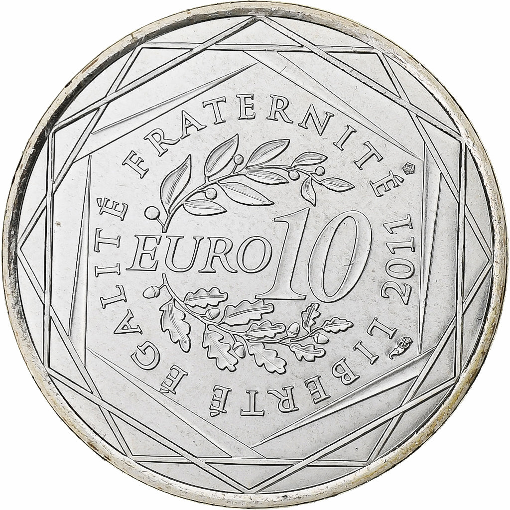 France, 10 Euro, Euros des régions, Aquitaine, 2011, Paris, Silver, MS(65-70)