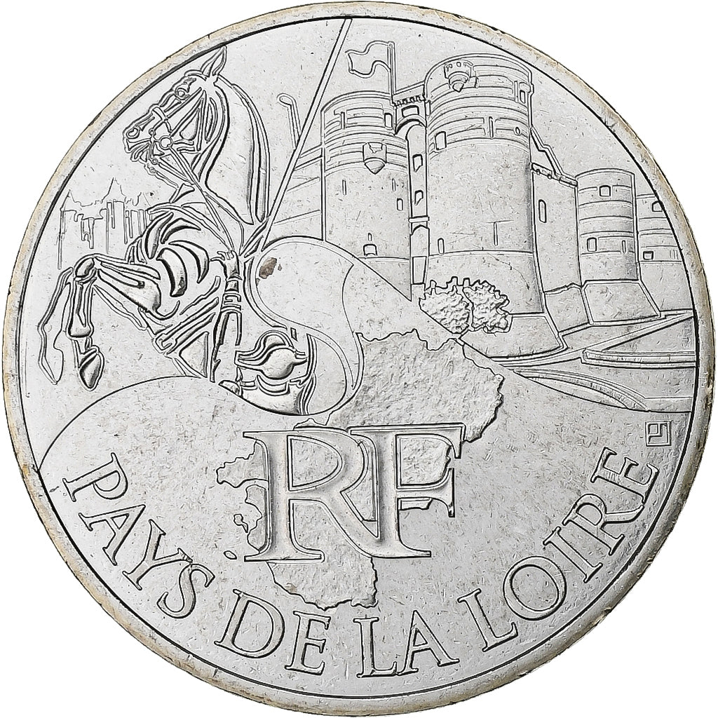 France, 10 Euro, Euros des régions, Pays De La Loire, 2011, Silver, MS(65-70)