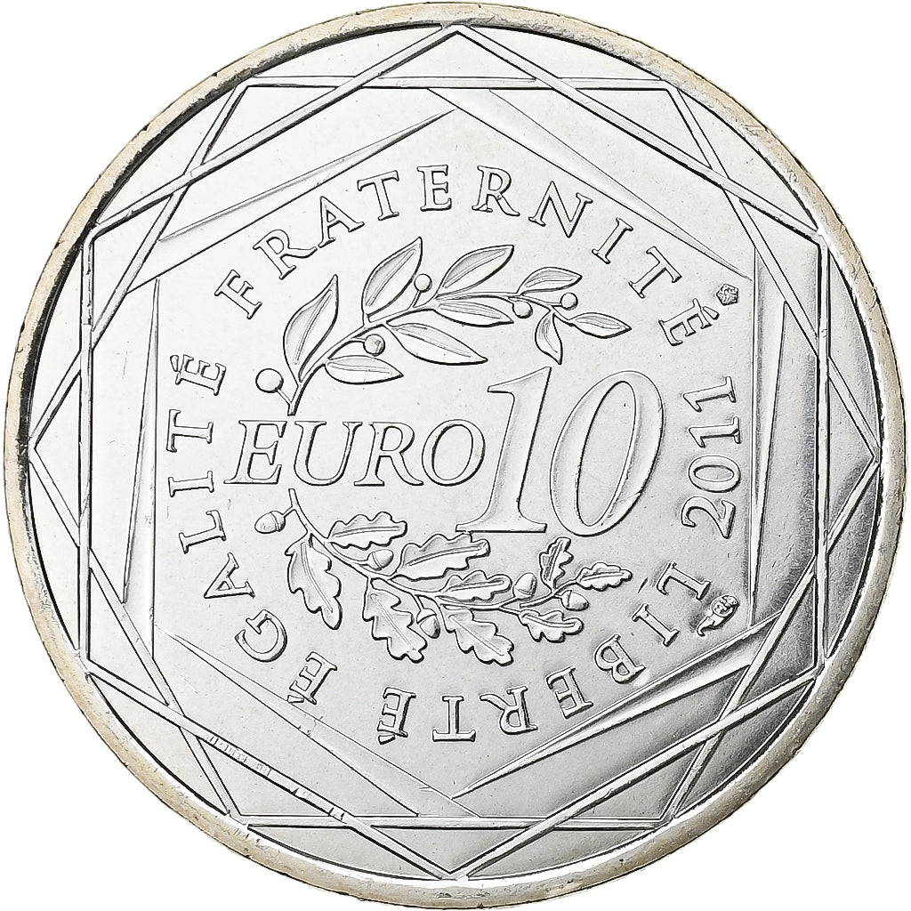 Francja, 10 Euro, Euros des régions, Lorraine, 2011, Paris, Srebro, MS(65-70)