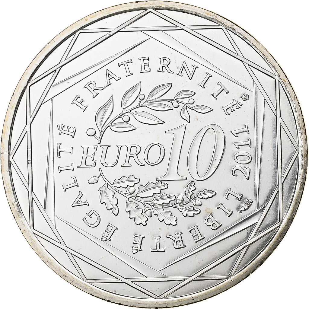 France, 10 Euro, Euros des régions, Corse, 2011, Paris, Silver, MS(65-70)