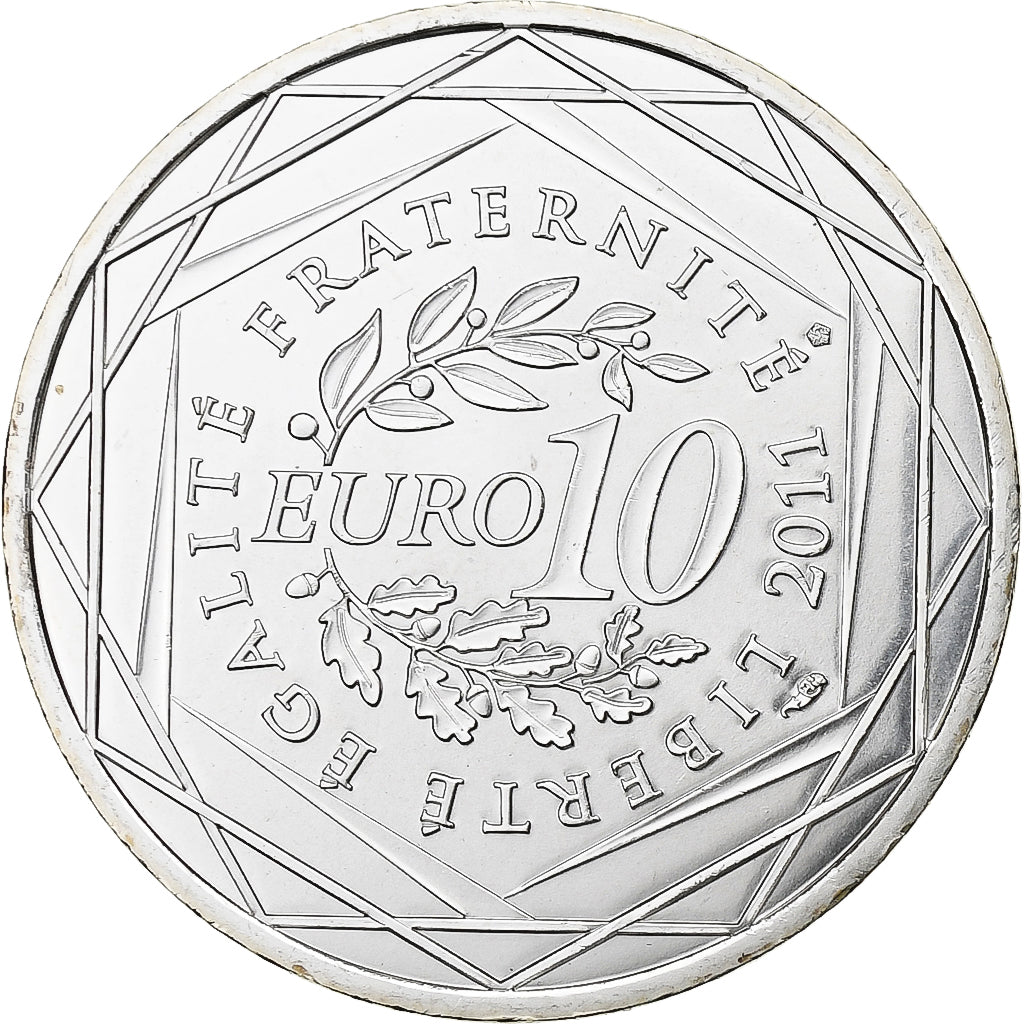 France, 10 Euro, Euros des régions, Mayotte, 2011, Paris, Silver, MS(65-70)