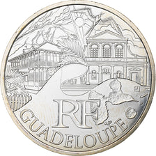 França, 10 Euro, Euros des régions, Guadeloupe, 2011, Paris, Prata, MS(65-70)