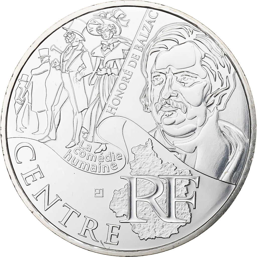 France, 10 Euro, Euros des régions, Centre, 2012, Paris, Silver, MS(65-70)