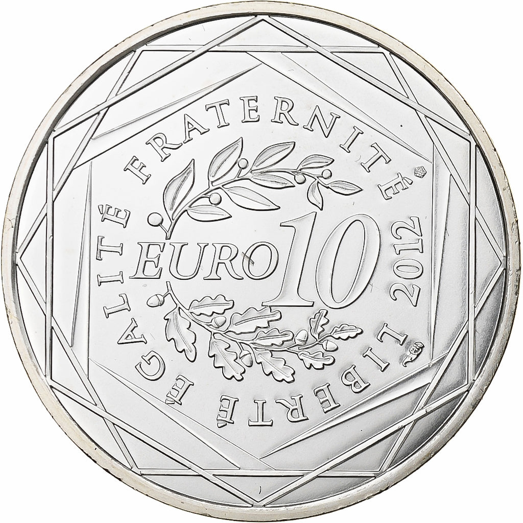 France, 10 Euro, Euros des régions, Centre, 2012, Paris, Silver, MS(65-70)