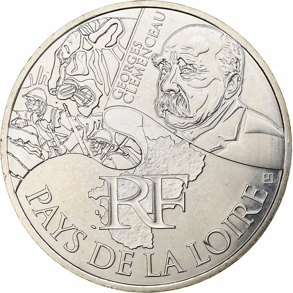 France, 10 Euro, Euros des régions, Pays De La Loire, 2012, Silver, MS(65-70)