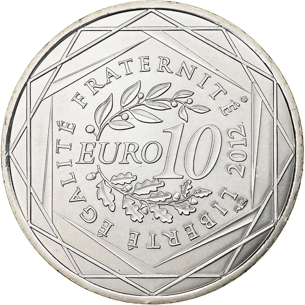 France, 10 Euro, Euros des régions, Champagne-Ardenne, 2012, Silver, MS(65-70)
