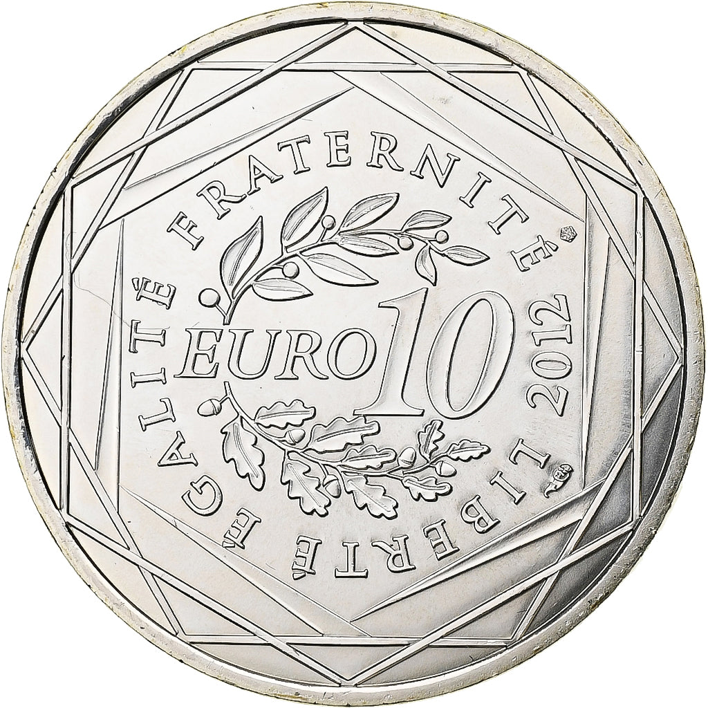 France, 10 Euro, Euros des régions, Haute-Normandie, 2012, Silver, MS(65-70)