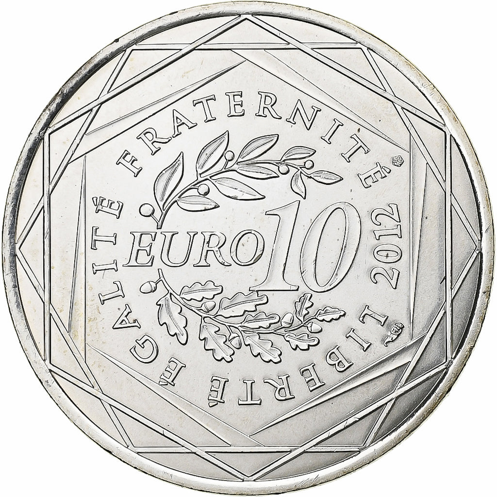 France, 10 Euro, Euros des régions, Auvergne, 2012, Paris, Silver, MS(65-70)