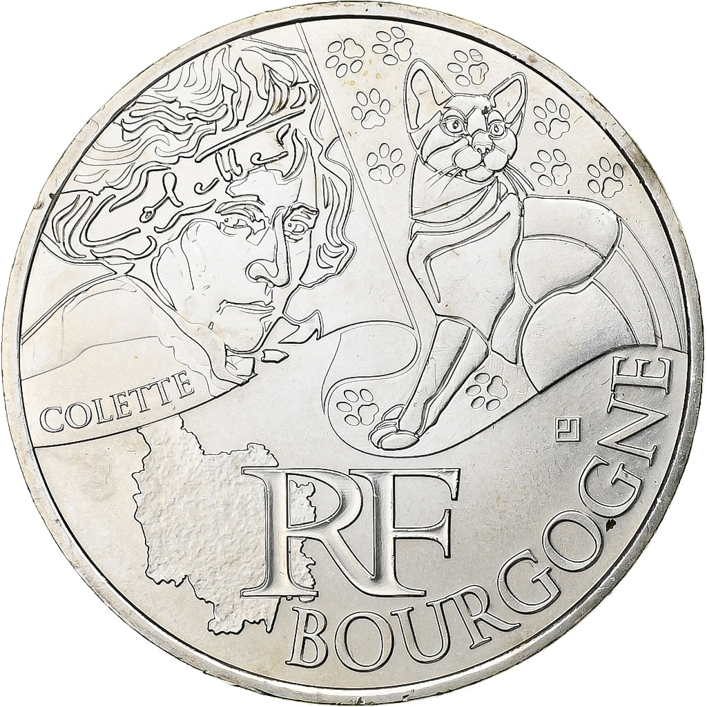 France, 10 Euro, Euros des régions, Bourgogne, 2012, Silver, MS(65-70)