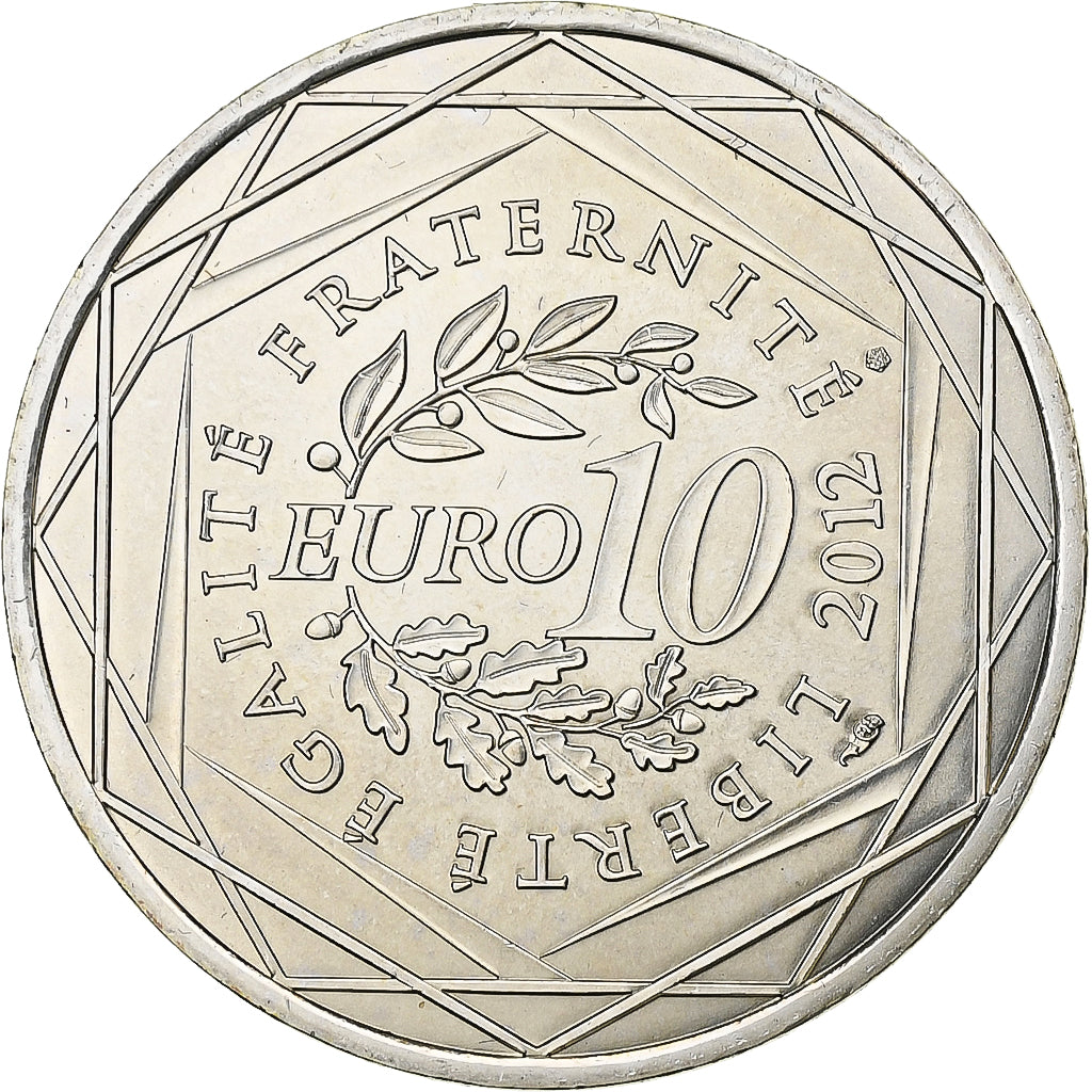 France, 10 Euro, Euros des régions, Bourgogne, 2012, Silver, MS(65-70)