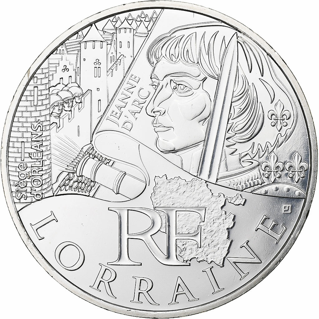 Francja, 10 Euro, Euros des régions, Lorraine, 2012, Srebro, MS(65-70)
