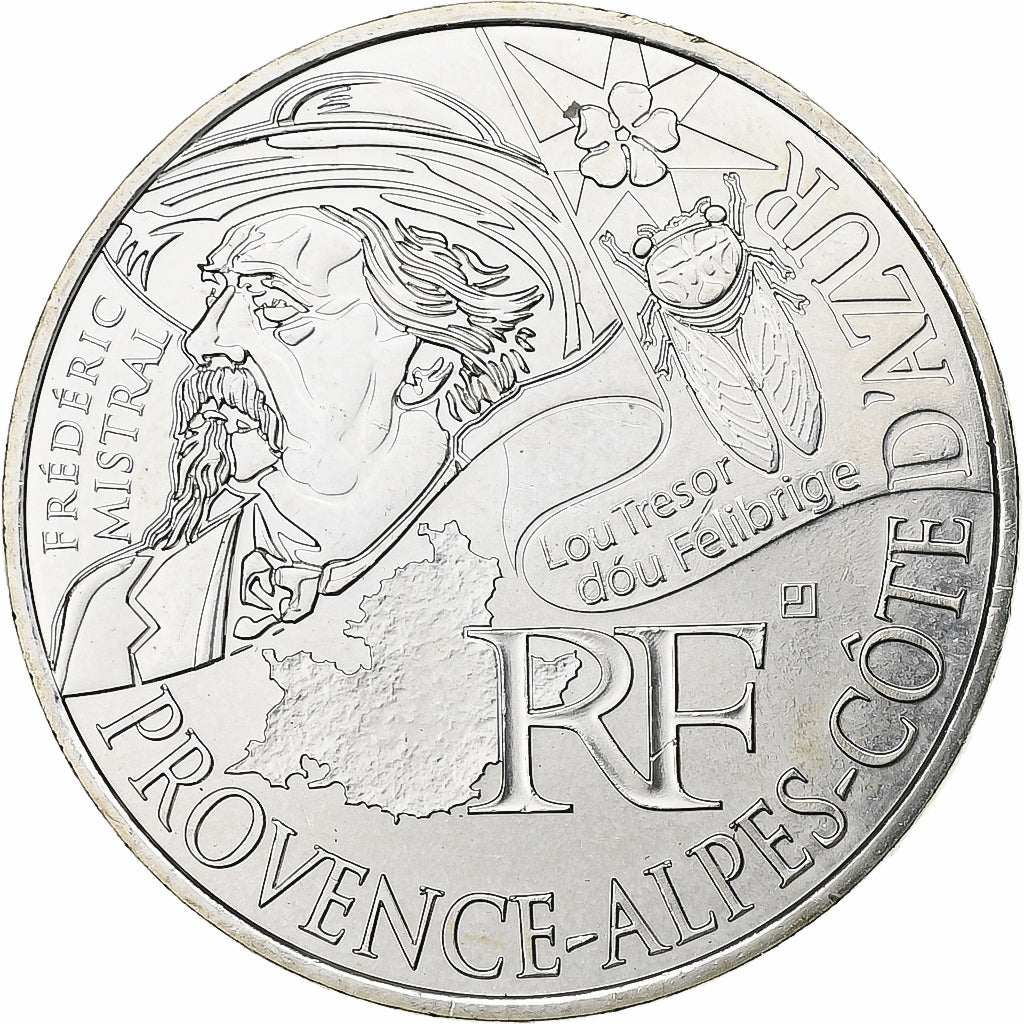France, 10 Euro, Euros des régions, Provence Alpes Côte d'Azur, 2012, Silver