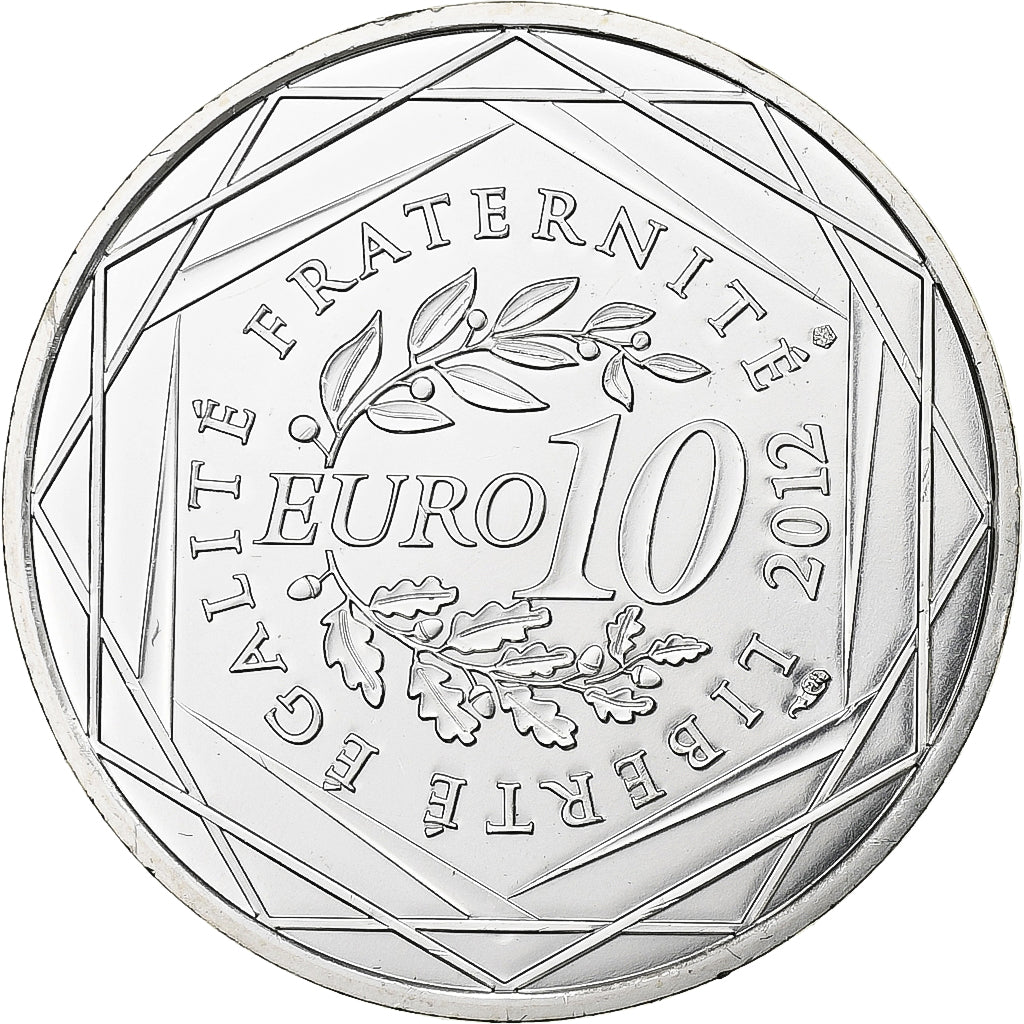 France, 10 Euro, Euros des régions, Corse, 2012, Paris, Silver, MS(65-70)