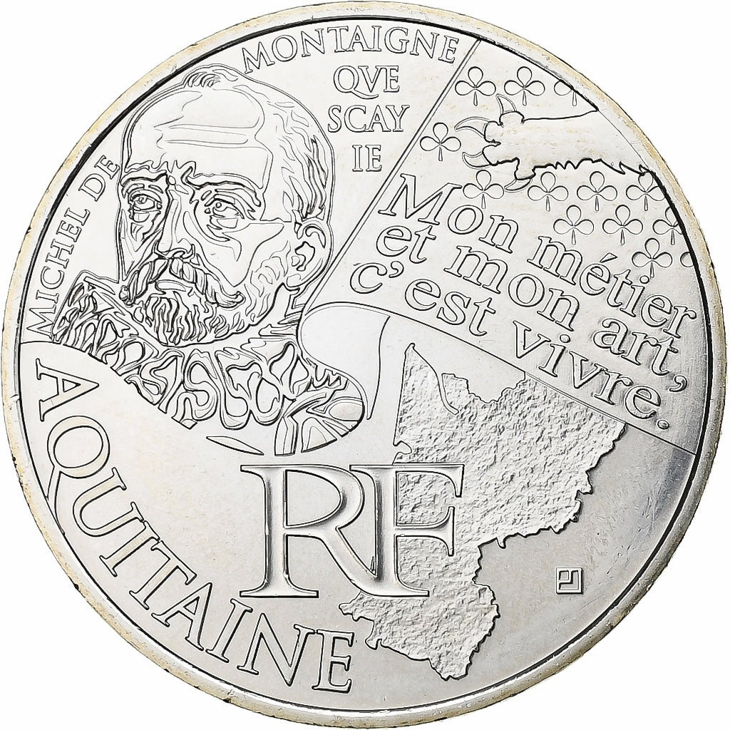 France, 10 Euro, Euros des régions, Aquitaine, 2012, Paris, Silver, MS(65-70)
