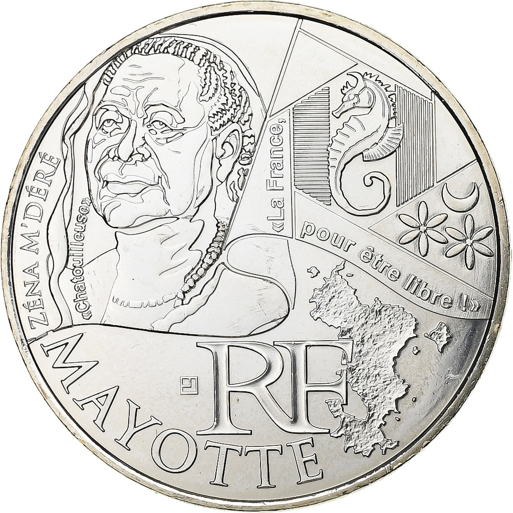 France, 10 Euro, Euros des régions, Mayotte, 2012, Argent, FDC