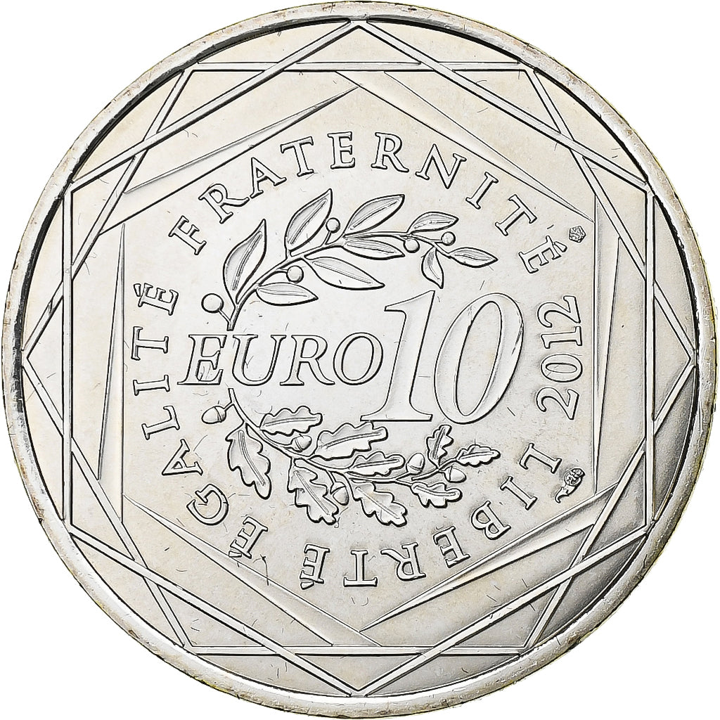 France, 10 Euro, Euros des régions, Réunion, 2012, Paris, Silver, MS(65-70)