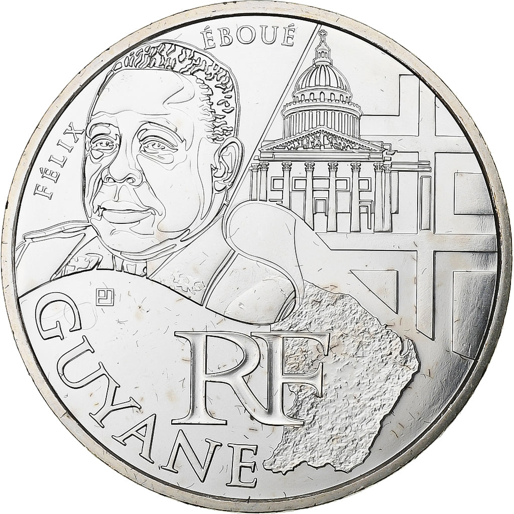 Frankrijk, 10 Euro, Euros des régions, Guyane, 2012, Zilver, FDC