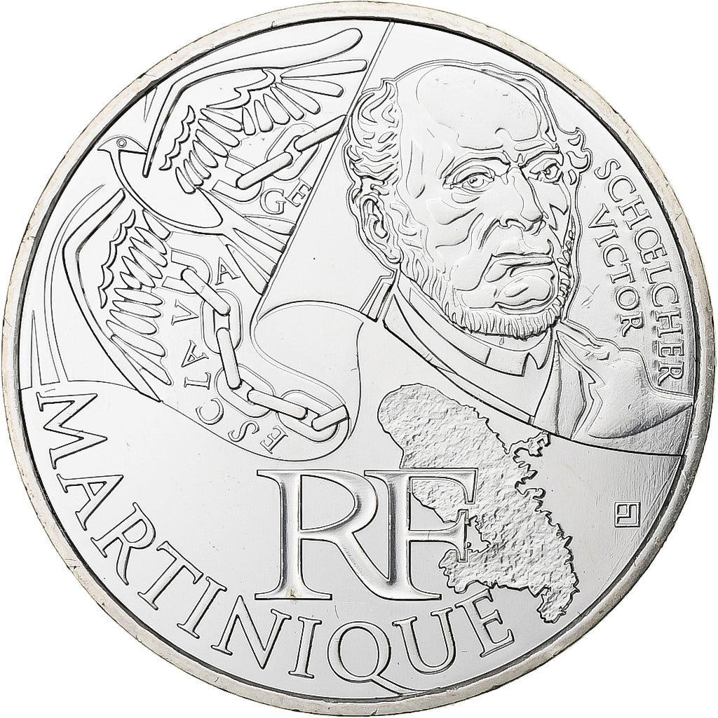 France, 10 Euro, Euros des régions, Martinique, 2012, Paris, Silver, MS(65-70)