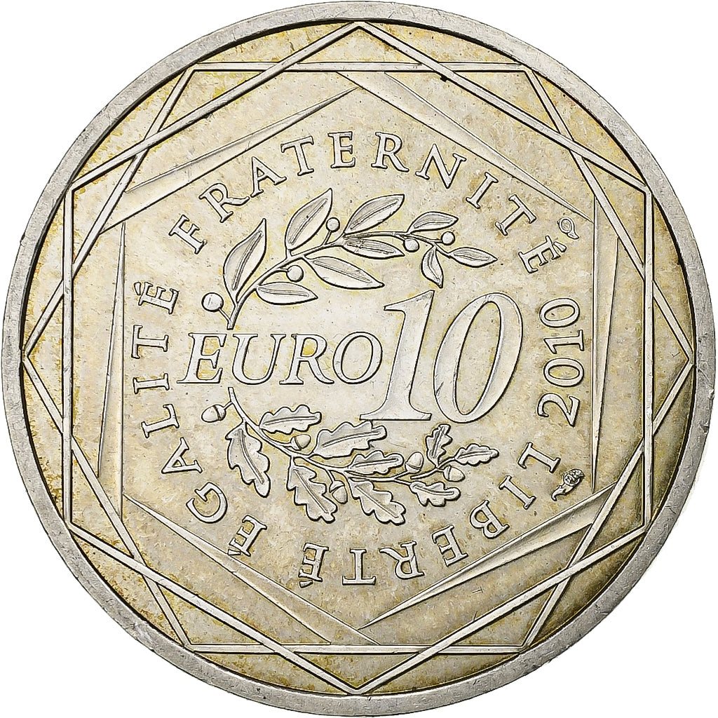 France, 10 Euro, Euros des régions, Bretagne, 2010, Paris, Silver, MS(60-62)