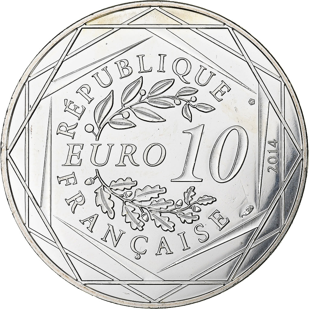 France, 10 Euro, Sempé - Hiver - Liberté, 2014, Paris, Silver, MS(63)