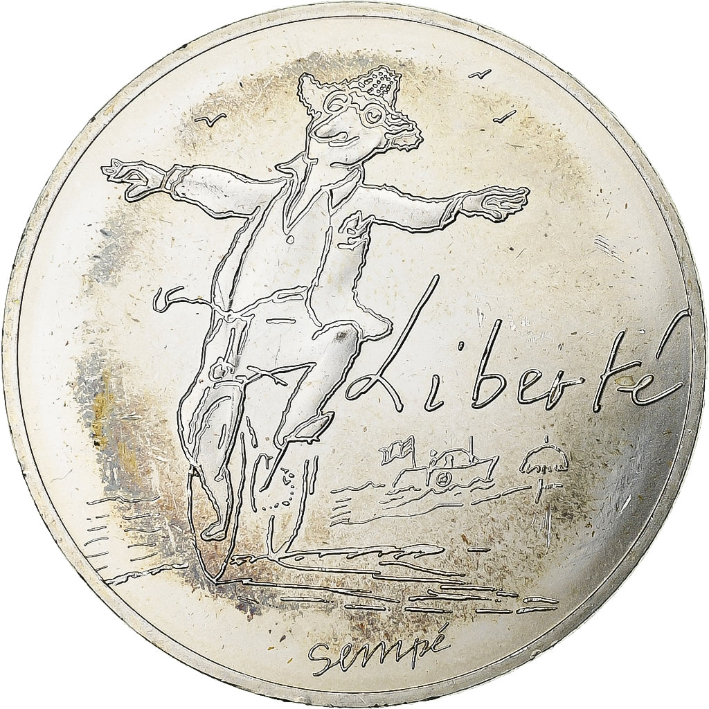 France, 10 Euro, Sempé - Été - Liberté, 2014, Paris, Silver, MS(63)