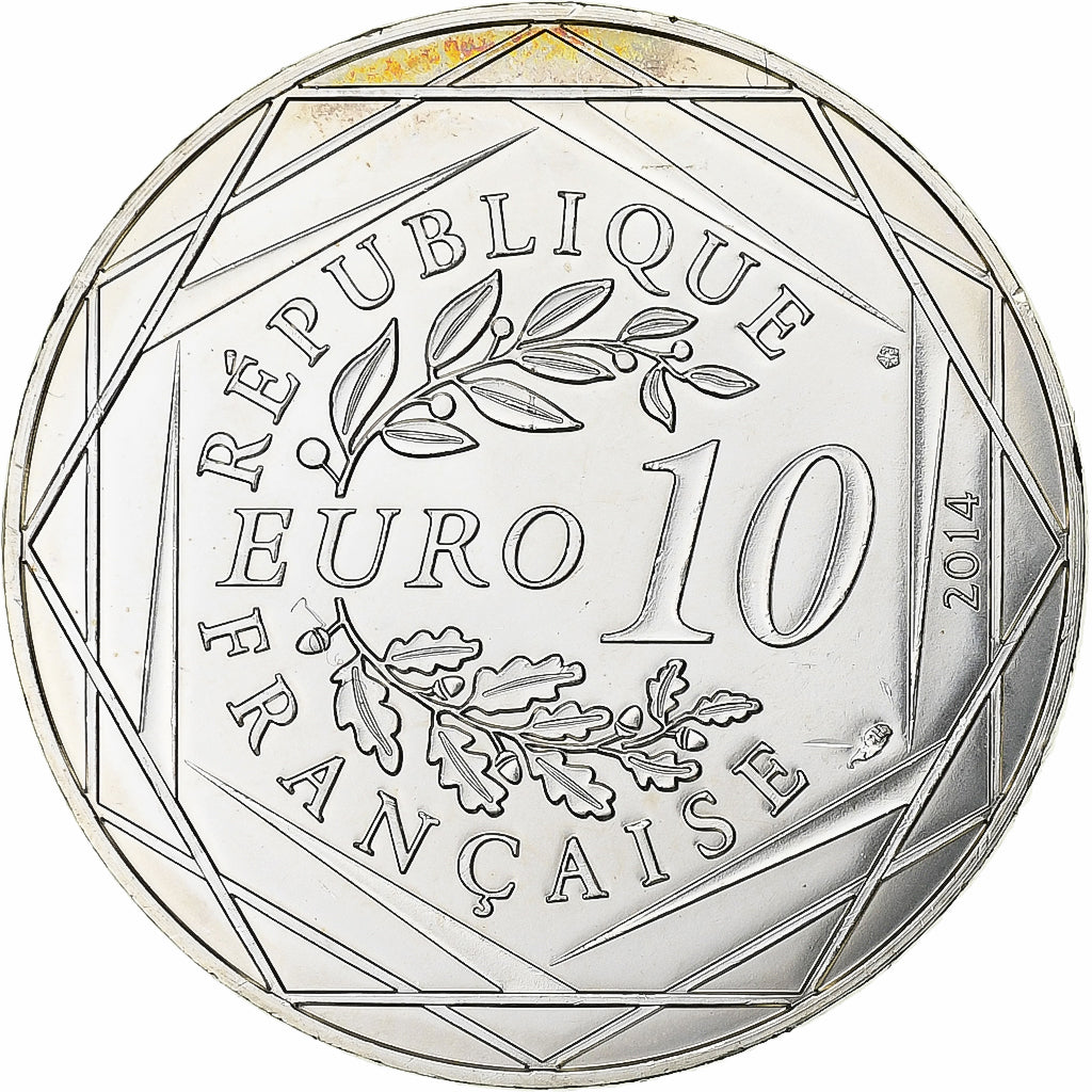 France, 10 Euro, Sempé - Automne - Liberté, 2014, Paris, Silver, MS(63)