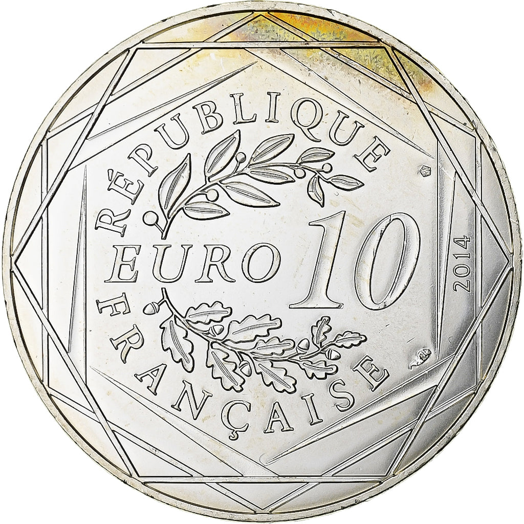 France, 10 Euro, Sempé - Printemps - Fraternité, 2014, Paris, Silver, MS(63)