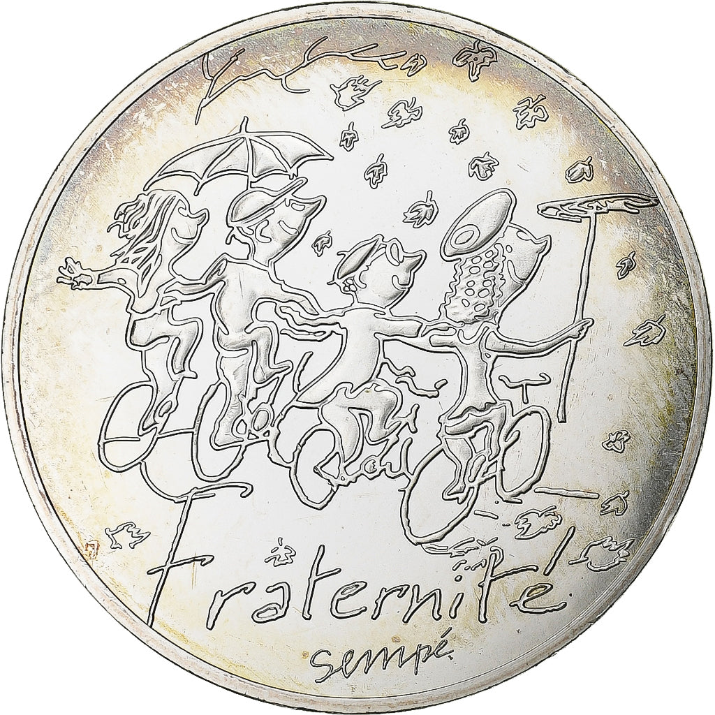 Francja, 10 Euro, Sempé - Automne - Fraternité, 2014, Paris, Srebro, MS(63)
