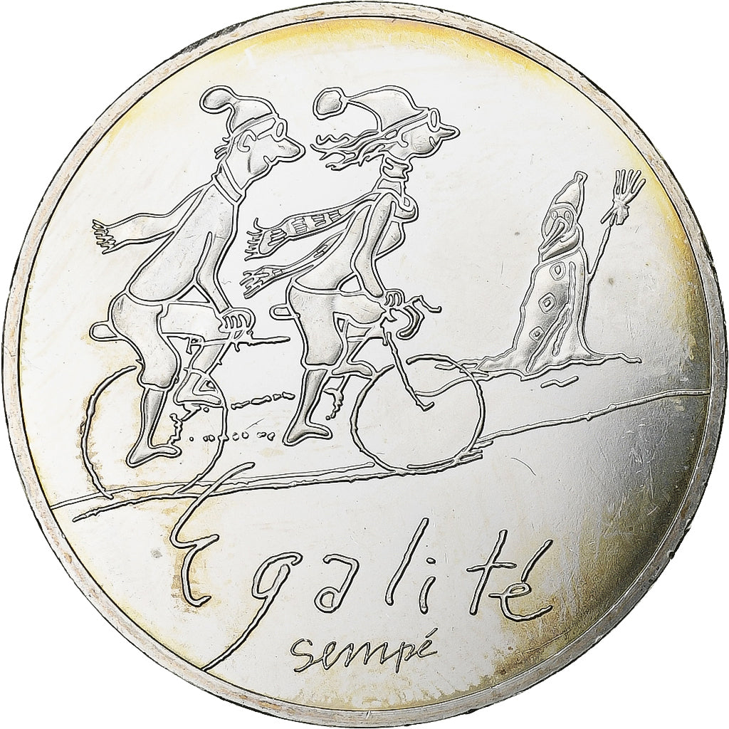 Francja, 10 Euro, Sempé - Hiver - Égalité, 2014, Srebro, MS(63)