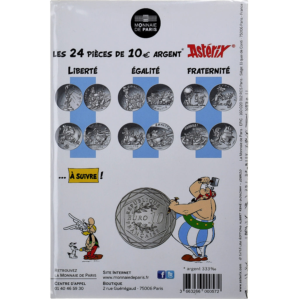 France, 10 Euro, Astérix Liberté (Cadeau de César), 2015, Monnaie de Paris