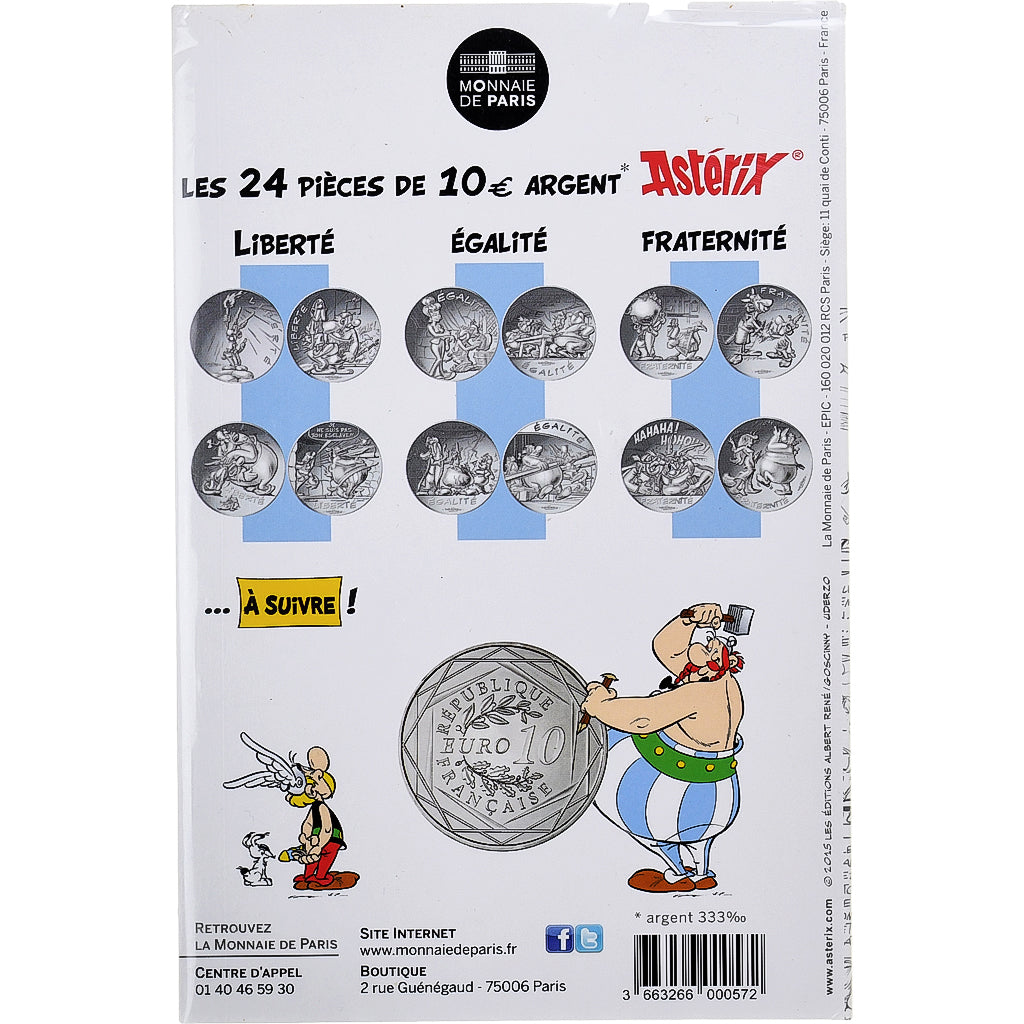 Frankreich, 10 Euro, Monnaie de Paris, Astérix Égalité (La zizanie), 2015