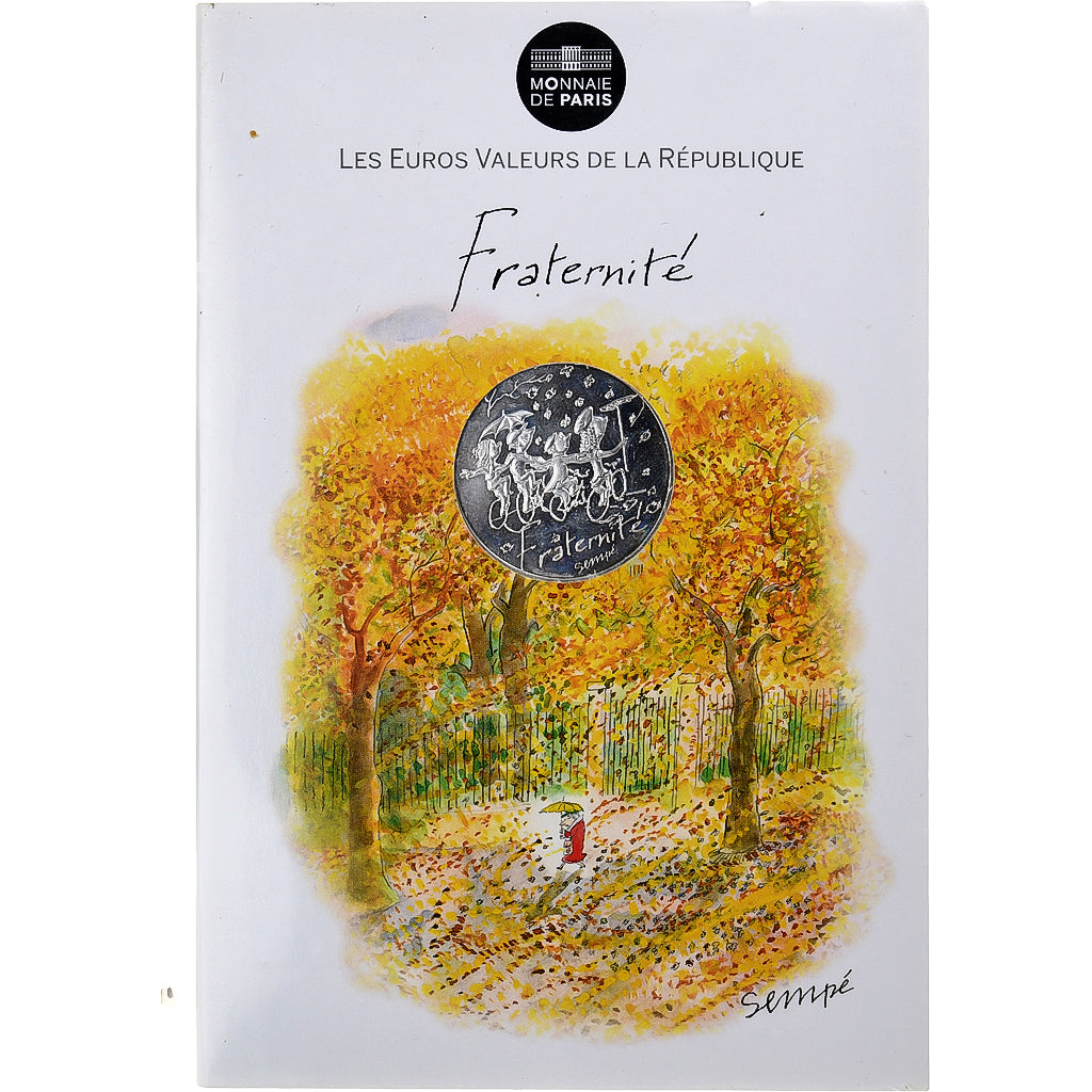 France, 10 Euro, Monnaie de Paris, Sempé - Automne - Fraternité, 2014, Paris