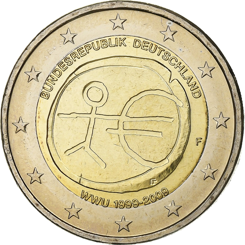 Allemagne, 2 Euro, European Monetary Union, 10th Anniversary, 2009, Stuttgart