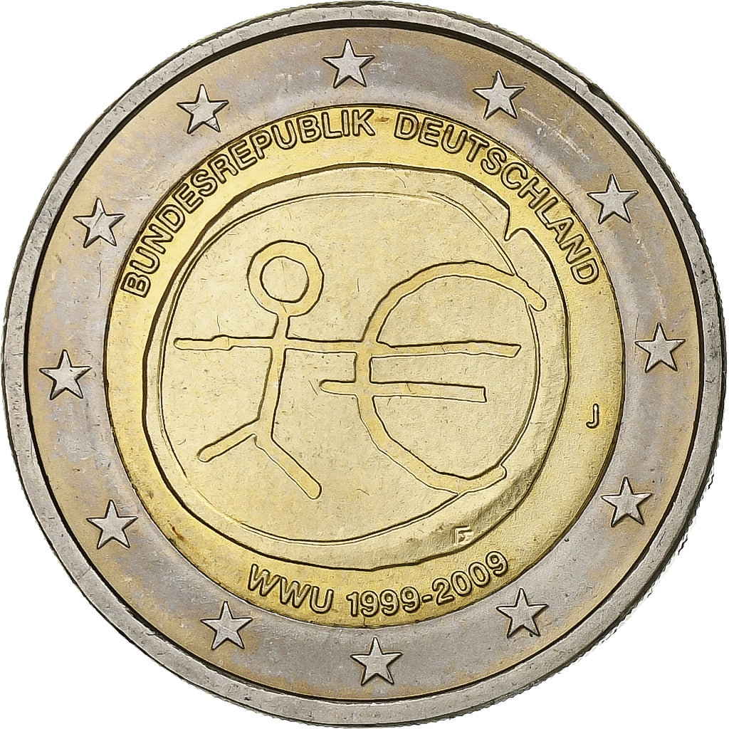 Niemcy, 2 Euro, Hamburg, European Monetary Union, 10th Anniversary, 2009