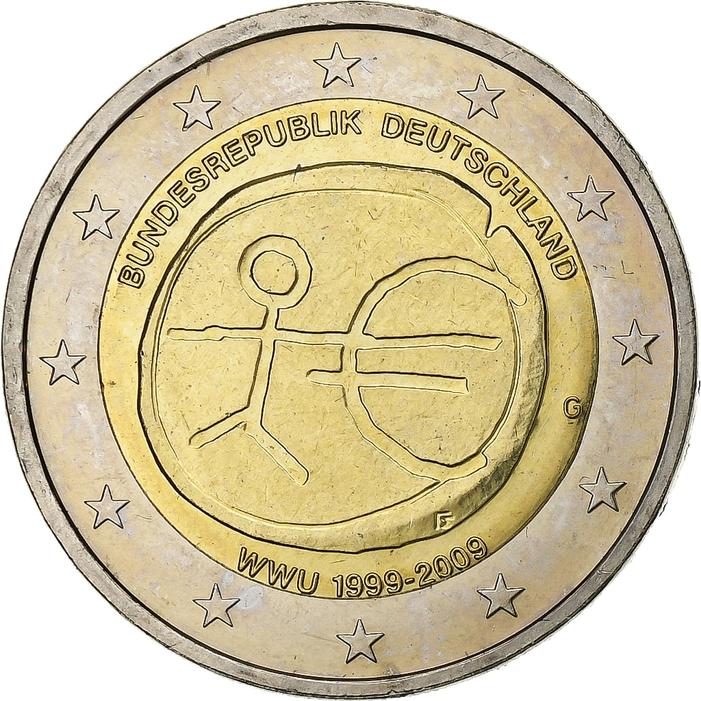 Germany, 2 Euro, European Monetary Union, 10th Anniversary, 2009, Karlsruhe