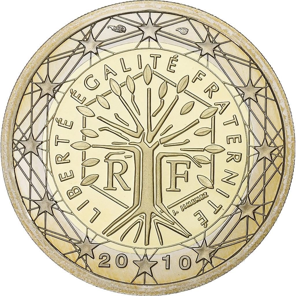 France, 2 Euro, 2010, Paris, Bi-Metallic, UNC, KM:1414
