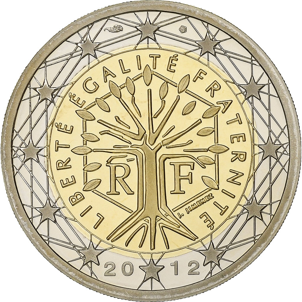 France, 2 Euro, 2012, Paris, Bi-Metallic, UNC, KM:1414