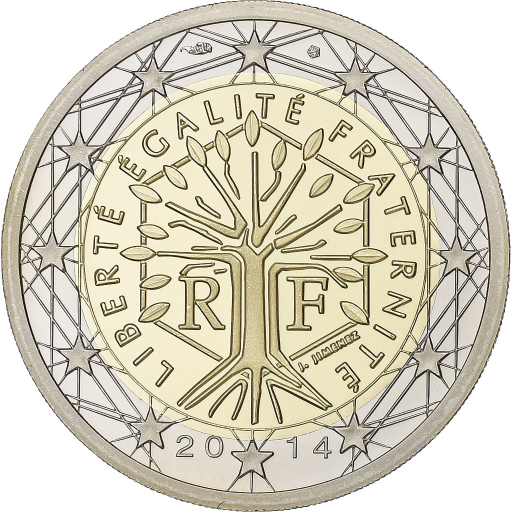 Frankreich, 2 Euro, 2014, Paris, Bi-Metallic, UNC