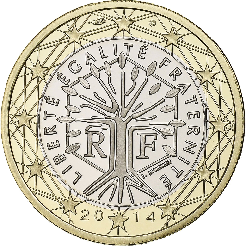 Francia, 1 Euro, 2014, Paris, Bi-metallico, UNC