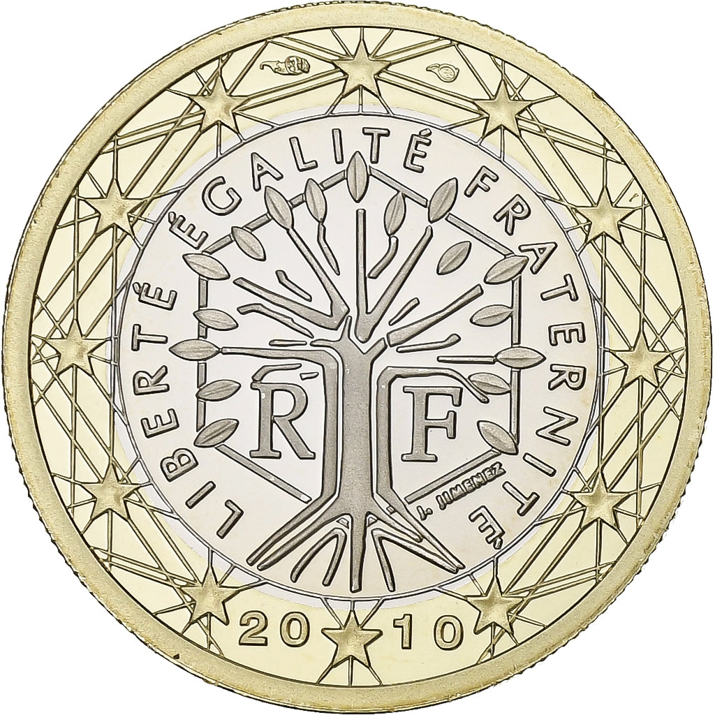France, 1 Euro, 2010, Paris, Bimétallique, NEUF
