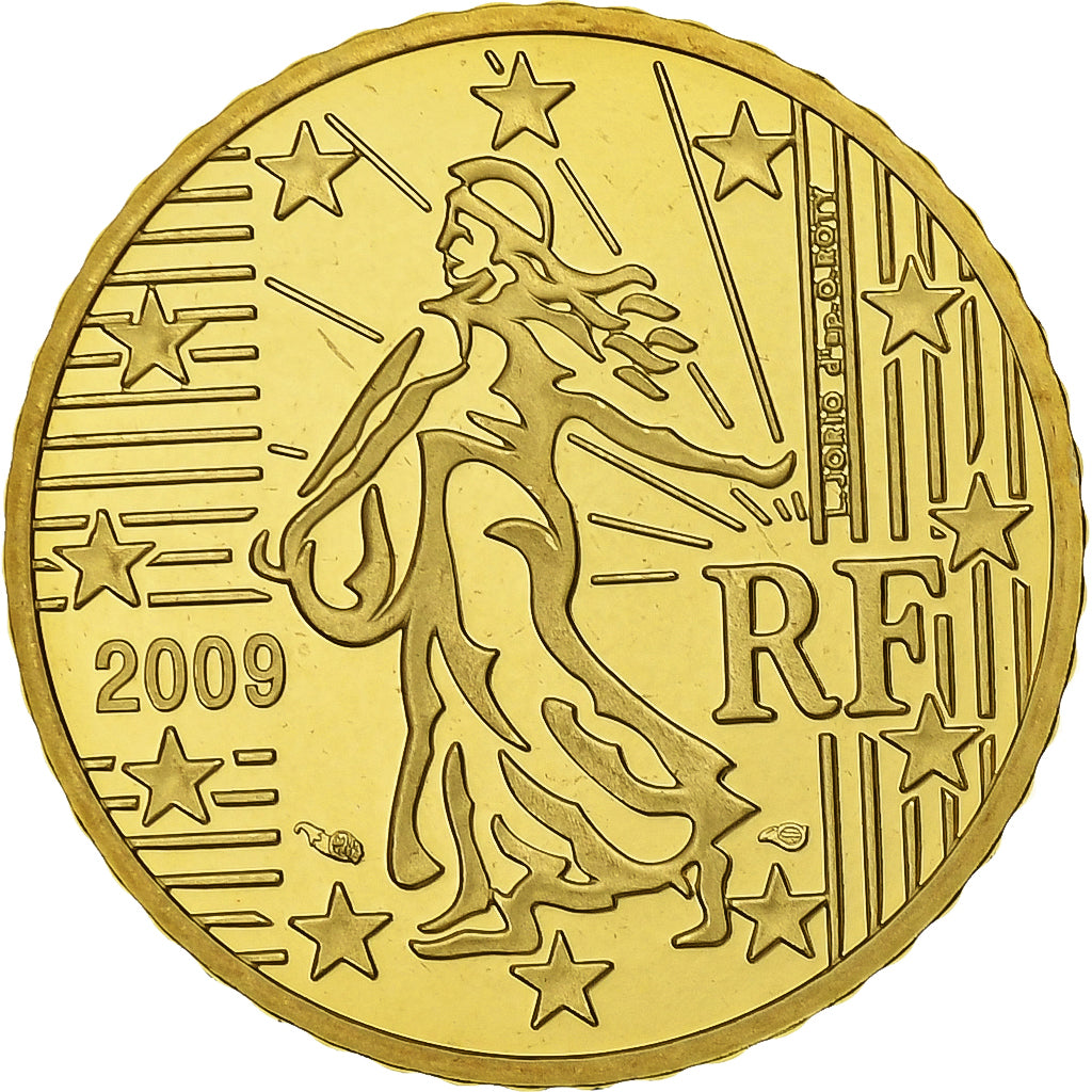 France, 50 Euro Cent, 2009, Paris, Brass, UNC, KM:1412