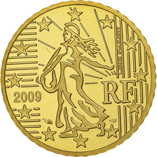 France, 50 Euro Cent, 2009, Paris, Brass, UNC, KM:1412