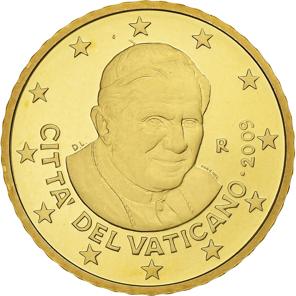 VATICAN CITY, Benedict XVI, 50 Euro Cent, 2009, Rome, Brass, UNC, KM:387