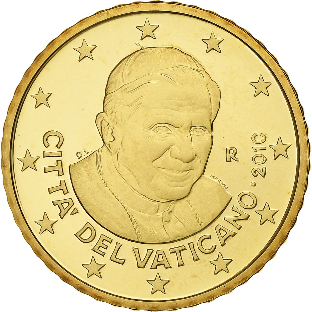 PAŃSTWO WATYKAŃSKIE, Benedict XVI, 50 Euro Cent, 2010, Rome, Mosiądz, UNC