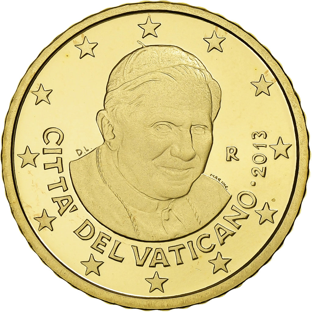VATICAN CITY, Benedict XVI, 50 Euro Cent, 2013, Rome, Brass, UNC, KM:387