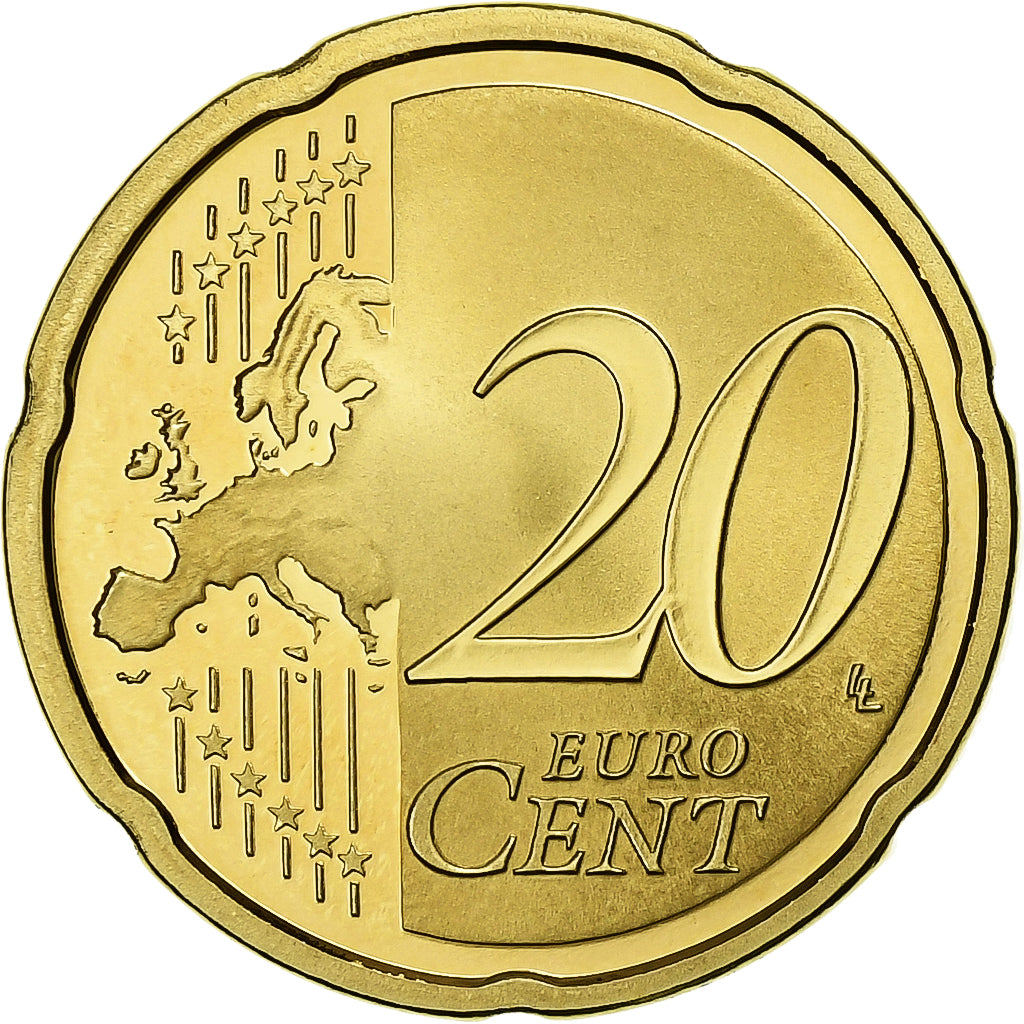 France, 20 Euro Cent, 2014, Brass, UNC